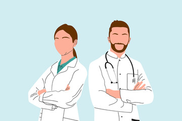 Fototapeta premium doctor and nurse with stethoscope