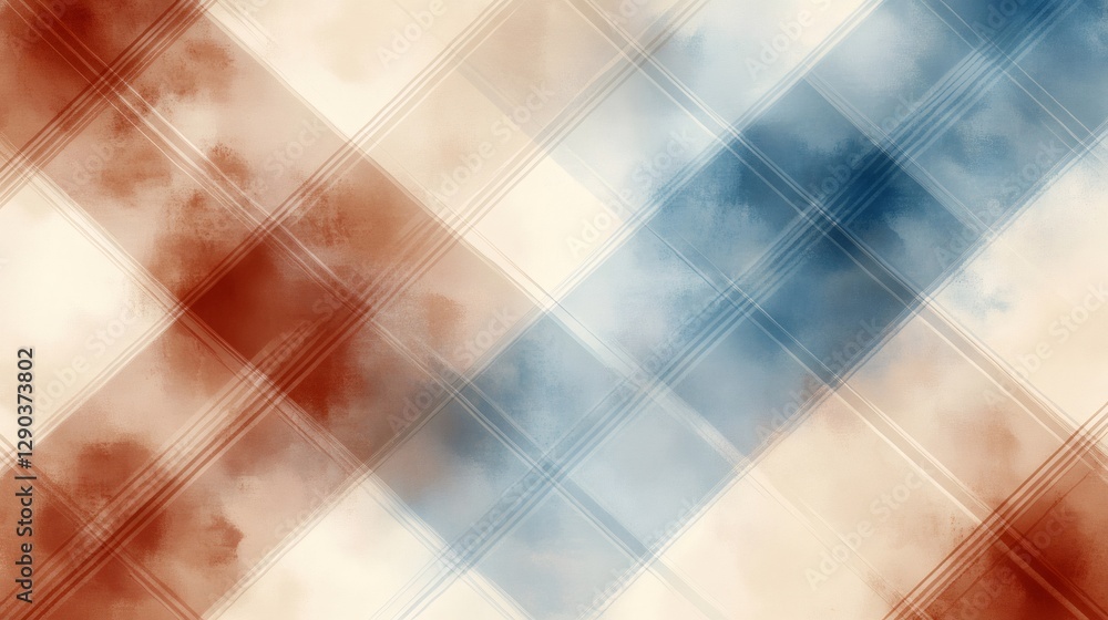 Aufkleber abstract geometric background with intersecting lines and soft colors creating a plaid pattern