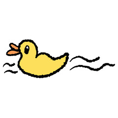 Hand drawn crayon illustrations of duck for animal, zoo, souvenir shop, cartoon character, comic, mascot, cute patch, shirt print, sticker, plush toy, kid doll, trip, travel, vacation, vet, icon, lake