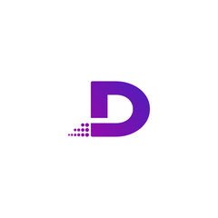 Fast D logo. Letter D fast tech logo. Moving D logo