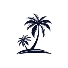 Obraz premium palm tree silhouette logo vector line art logo design 