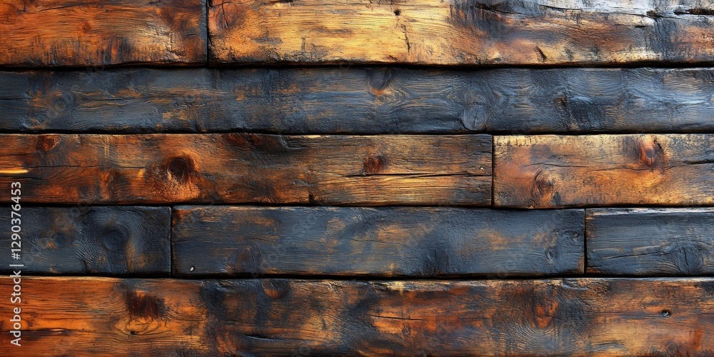 Poster rustic wooden planks showing knots and grain creating a textured background