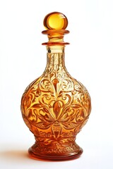 Ornate Amber Glass Decanter, Studio Shot