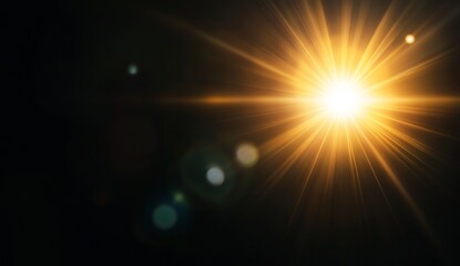 Fototapeta premium Bright light burst, dark background, lens flare, graphic element