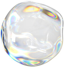 3D Transparent soap bubble dispersion abstract clipart element