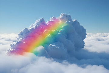 3D Illustration Rainbow Cloudscape Dreamscape Fantasy Background