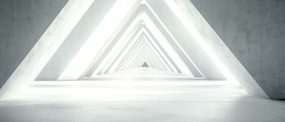 Abstract Geometric Concrete Tunnel Perspective