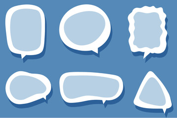 Collection of 3D Papercut Speech Bubble Icons
