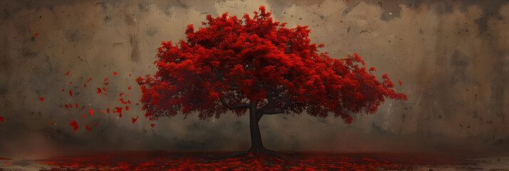 Dominance of Vital Red - Tree in Prime Symbolizing Passion, Power, Life