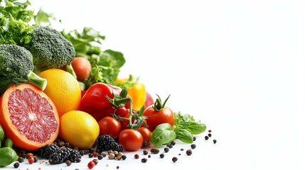 Colorful Fresh Fruits and Vegetables Composition