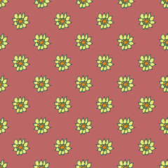 Summer seamless pattern with flowers doodle for decorative print, wrapping paper, greeting cards, wallpaper and fabric