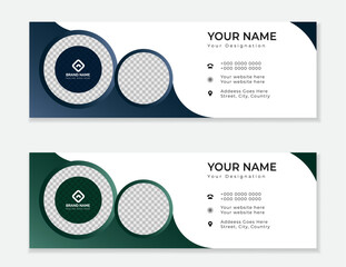 Corporate, Modern and Professional Email Signature or email footer template layout design. Creative Multipurpose business email signatures