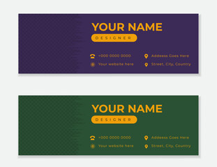 Corporate, Modern and Professional Email Signature or email footer template layout design. Creative Multipurpose business email signatures