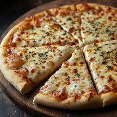 Studio shot of a white sauce pizza, isolated with soft lighting, creating a professional and versatile look