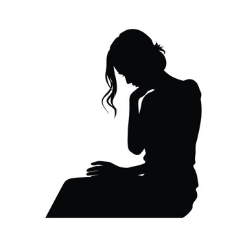 recommend clip art: Stress Woman Vector silhouette