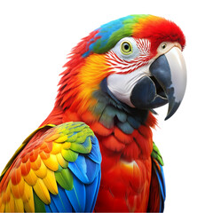 Fototapeta premium Scarlet Macaw: Colorful Parrot Bird Image isolated on transparent background