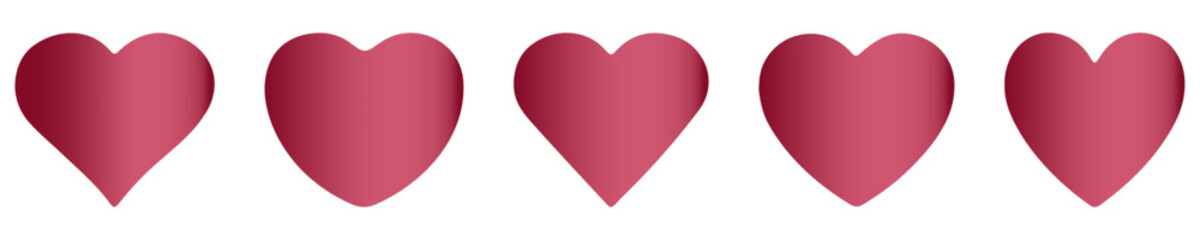 Heart, love, romance or valentine's day red heart. Heart vector icons. Artistic red heart love symbols isolated editable vector illustration.