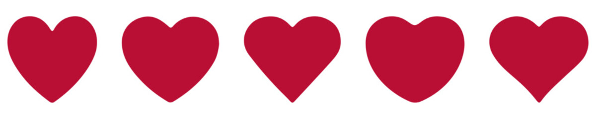 Heart, love, romance or valentine's day red heart. Heart vector icons. Artistic red heart love symbols isolated editable vector illustration.