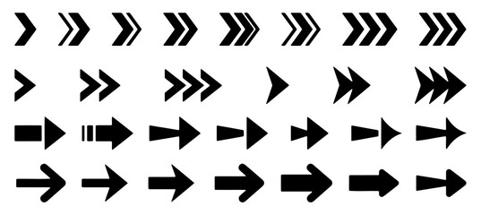 Set of black arrow icons 1