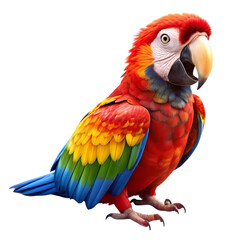 Fototapeta premium Scarlet Macaw Parrot: Bird Pictures isolated on transparent background