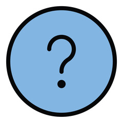Question Icon Inquiry and Curiosity in Flat Line Color Style.
