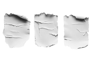 ripped cardboard piece paper note isolated on transparent background