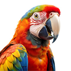 Fototapeta premium Scarlet Macaw: Vibrant Parrot Image isolated on transparent background