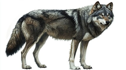 Obraz premium Majestic Grey Wolf with Twilight Color Coat in Natural Pose