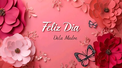 Happy mother day illustration background with feliz dia de la madre text to celebrate mother's day in spain