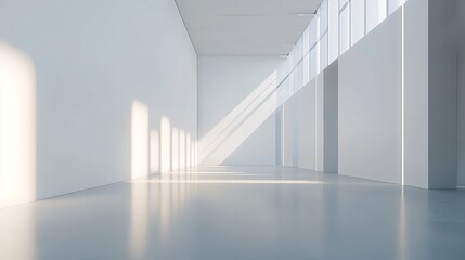 Fototapeta premium Minimalist Modern Interior with Natural Light and High Ceilings