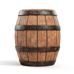 Obraz premium Wooden Barrel Oak Cask Rustic Wine Container Aged Wood Texture