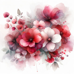 Vibrant Red and Pink Flowers in Bloom Background
