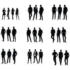Diverse Pose Men and Women. Diverse Pose set.