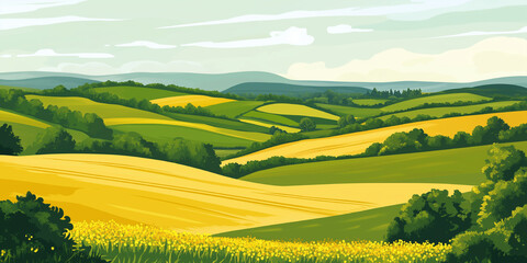 Summer landscape. Generated AI