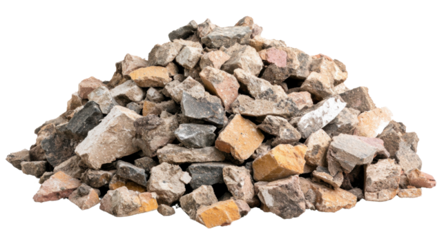 Pile of Rubble isolated on white background