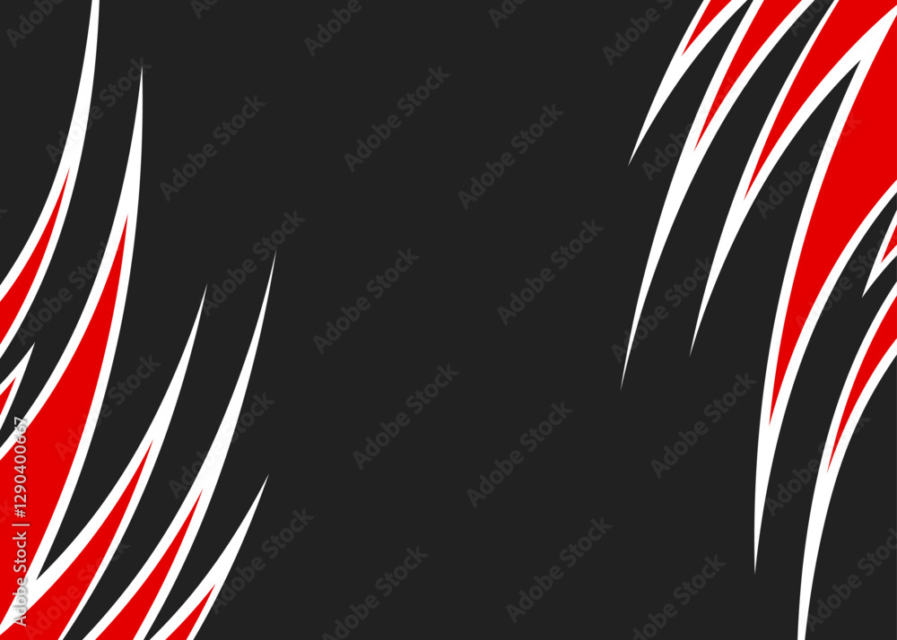 Poster abstract background with reflective curved spike line pattern and with some copy space area