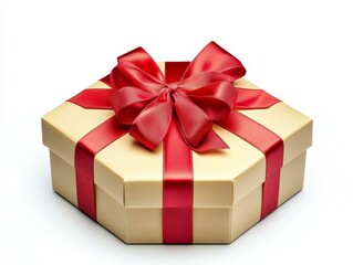 Obraz premium Beautiful Gift Box with Red Ribbon and Bow