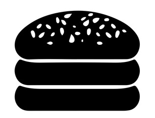 black and white burger on white background 