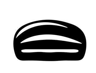 vector illustration of a black and white bread