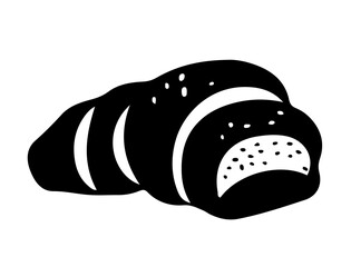 black and white croissant