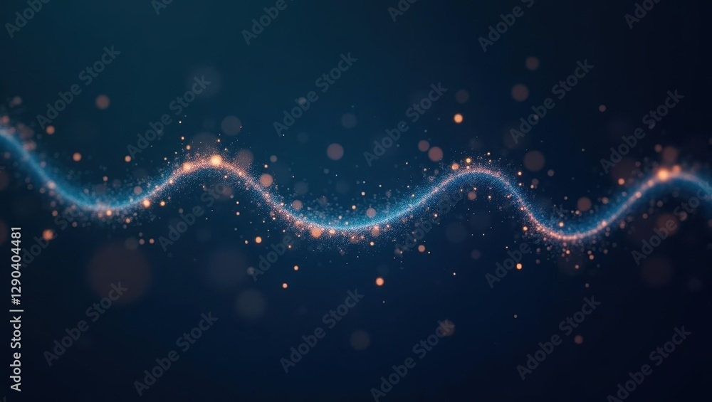 Poster gradient descent. blue waves are moving through dark blue background