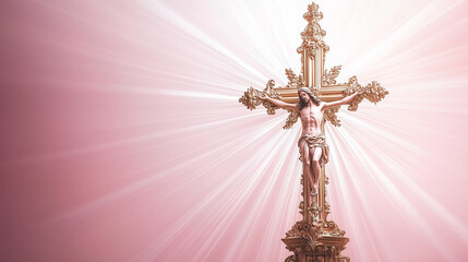 An elegant First Communion background featuring a chalice and host, bathed in soft golden light. The smooth gradient from cream to light gold makes it perfect for invitations or religious event poster