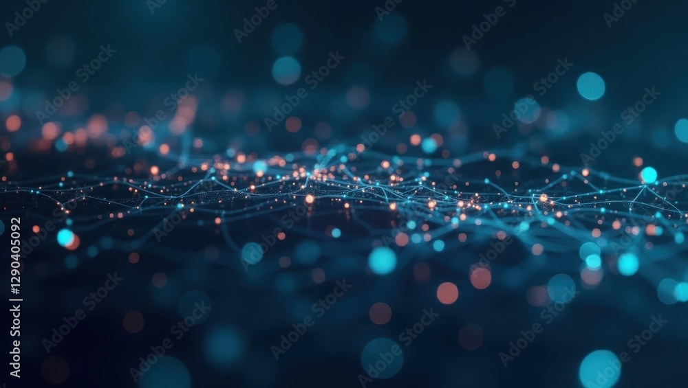 Poster long shortterm memory. blue lights are shining brightly on dark surface