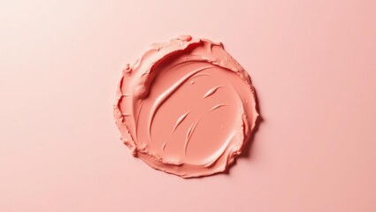 Liquid blush. Top of pink lip is covered with cream