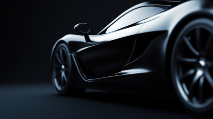 Fototapeta premium Sleek black sports car design with aerodynamic lines and modern elegance