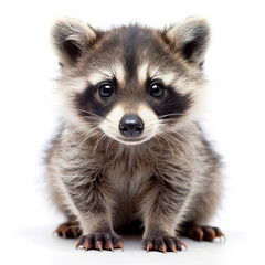 close up of a raccoon