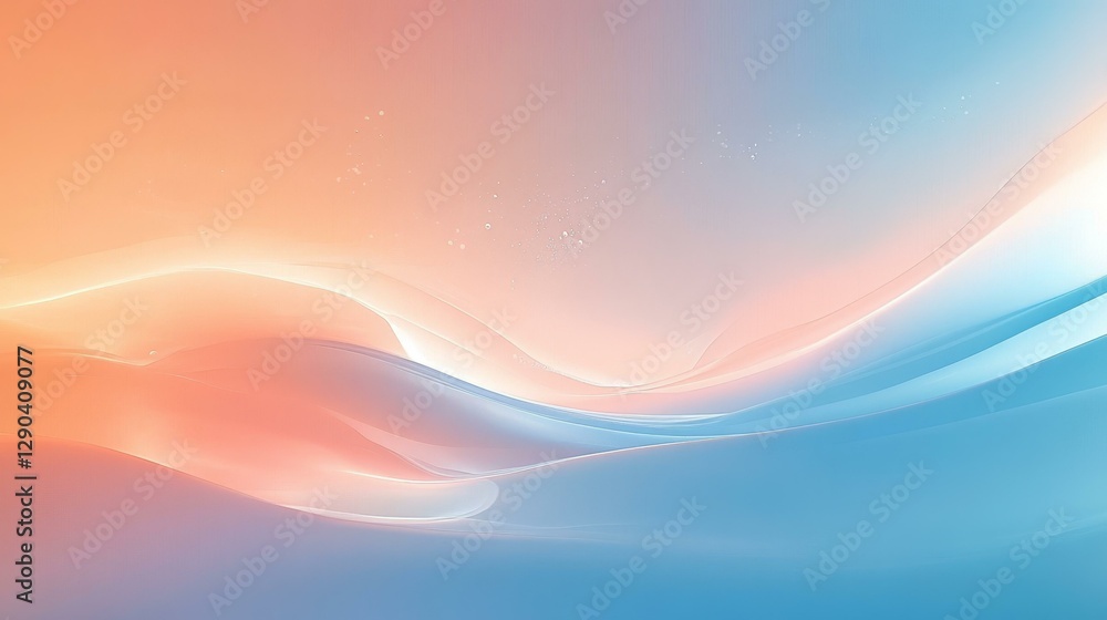 Poster abstract soft pastel color waves background design