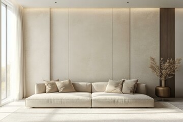 Modern Beige Living Room Interior Design