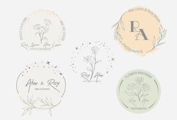 Hand Drawn Leaf Wreath Logo Design