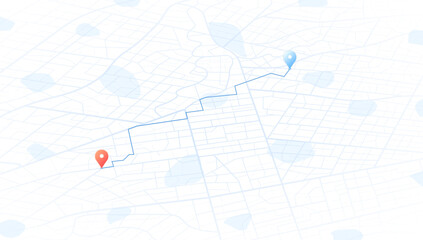 Online location tracking on city map. Location tracker. Huge city map with roads streets as background. Vector illustration